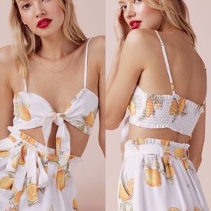 For Love and Lemons Lemonade Tie Front Top